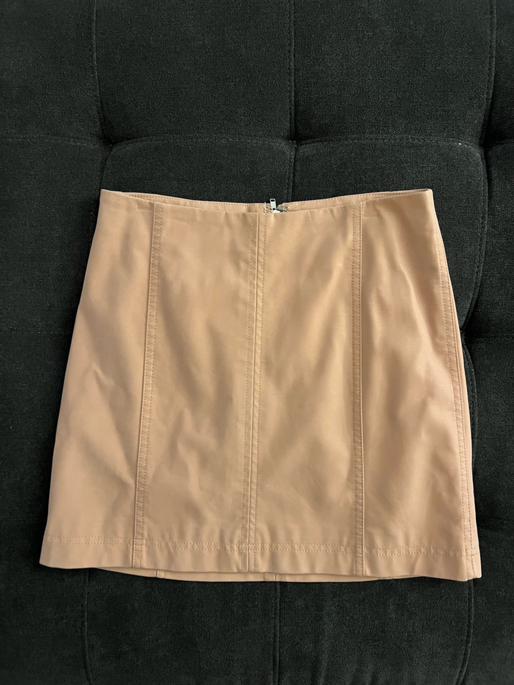Free People Light Pink Leather Mini Skirt